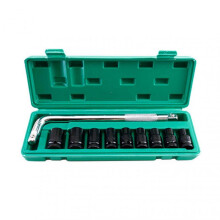 1/2-Inch Drive 40mm Deep Impact Socket with 6-Point Design Hex Impact Socket Set 10-Piece Deep Socket Metric Sizes 8-24mm High Carbon Steel Material