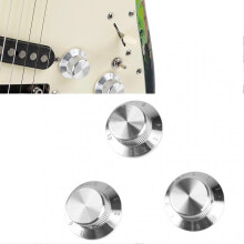 3Pcs Guitar Knob Metal Fine Surface Burrs Free Guitar Volume Control Knob Replacement with Hole Silver