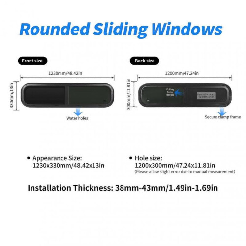 RV Window with Insect Net Horizontal Push Pull Round Corner Aluminum Alloy UV Resistant Window for Caravan Trailer 1