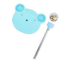 Cat Treat Dispenser Toy Plastic Cute Bear Shape Leaky Food Circle Ball Track Feeder Toy with Spring for Cat Gifts Blue