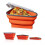 Reusable Expandable Pizza Storage Container with 5 Microwaveable Trays Adjustable Silicone Pizza Box Orange 4