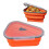 Reusable Expandable Pizza Storage Container with 5 Microwaveable Trays Adjustable Silicone Pizza Box Orange 5