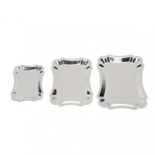 3pcs Food Serving Tray Stainless Steel Multifunctional Fruits Snack Food Tray for Home Restaurant