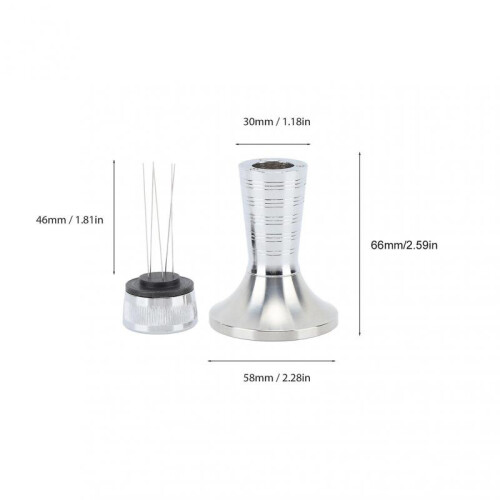 Coffee Tamper Coffee Power Press Distributor Hammer Curved Base for Home Kitchen 58mm / 2.28in 1