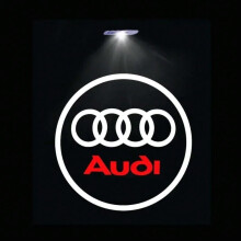 (Audi with circle) 2pcs Car Door LED Welcome Light for Audi A1 A3 A4 A5 A6 A7 A8 Q3 Q5 Q7 Q8 Laser Projector Logo Decor Lamp Auto Accessories