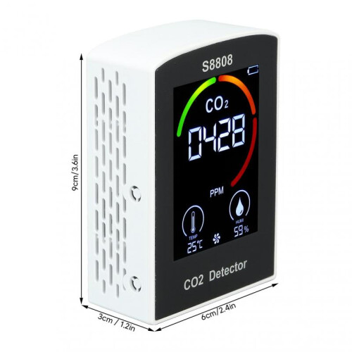 CO2 Detector with Display Screen ABS Battery USB Charging Multi Function CO2 Monitor Meter for Indoor Office Bedroom 1