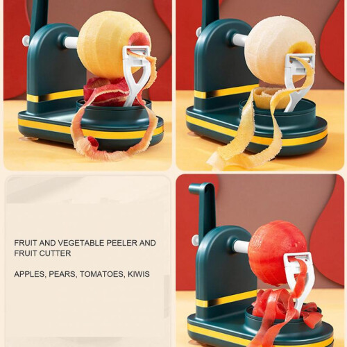 Hand Cranking Fruit Peeler Home Multifunctional Automatic Peeler Fruit Peeling Tool for Home Kitchen Elegant Green 2