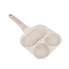 3 in 1 Breakfast Pan Nonstick Aluminum Alloy Labor Saving Pancake Frying Pan for Egg Bacon Universal Type