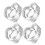 Transparent Romantic Candlestick Candlelight Dinner Enhancement Square Base Simple Design 4Pcs 2