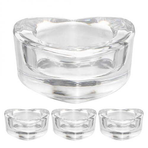 Transparent Romantic Candlestick Candlelight Dinner Enhancement Square Base Simple Design 4Pcs
