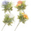 Simulation Flower Wall Decoration Cloth Blue 4Pcs 5
