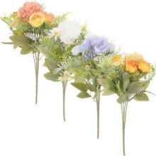 Simulation Flower Wall Decoration Cloth Blue 4Pcs