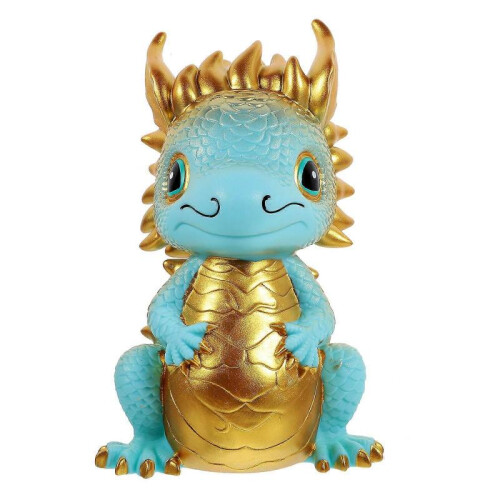 Coin Container Dragon Saving Bank Home Office Golden Medium Size Coin Storage 1Pcs