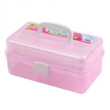 Multi-Functional Storage Box Portable Organizer for Brushes Pink 33 X 20 X 14.5Cm 1Pcs