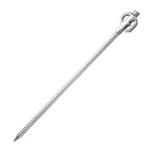 Stainless Steel Multifunctional Stake for Dog Leash Tie Out Weather Resistant Outdoor Camping 44.6X5X1.6CM Silver 1Pcs