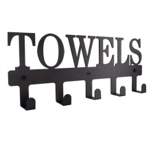 Wall Mounted Bath Towel Creative Towel Hook for Kitchen And Toilet Black 33.78X3.17X16.00cm 1Set