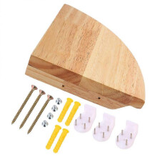 Corner Display Shelf Wood Wall Mounted Bedroom Storage Rack Chocolate 25.00X25.00X4.00CM Space-saving 1Set