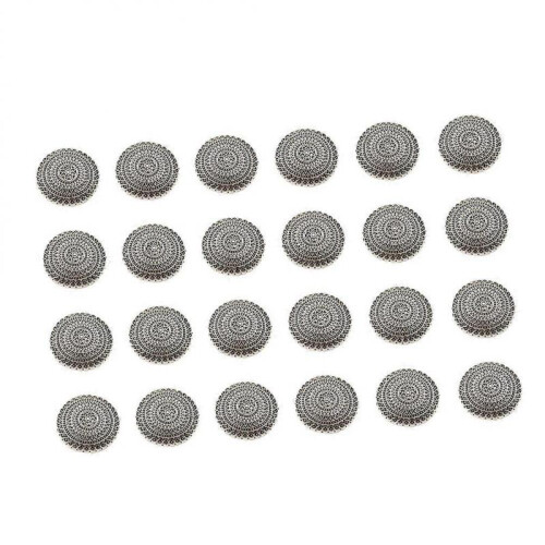 Metal Buttons Retro Pattern Button Diy Craft Tools Antique Silver 2x2cm 0.3mm Thickness Fastener 100Pcs 2