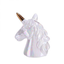 Decorative Money Bank Box Unicorn Piggy Bank for Kids Desktop Decoration White 1Pack