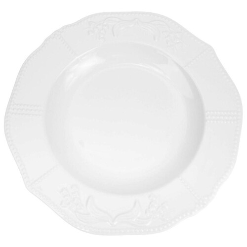 Fine Dining Plates Porcelain Emboss Plate Restaurant Use Square White 9 Inches Microwave Safe 1Pcs