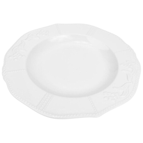 Fine Dining Plates Porcelain Emboss Plate Restaurant Use Square White 9 Inches Microwave Safe 1Pcs 1