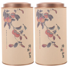 Tinplate Tea Tins Airtight for Home Use Multi-Colored 19.00X10.00X10.00CM Moisture-Proof 2Pcs