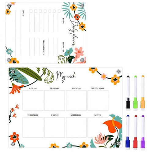 Weekly Schedule Whiteboard Task Board Erasable Transparent Acrylic 1 Set 2