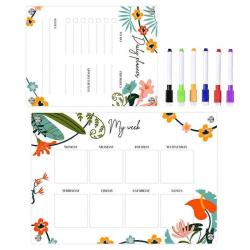Weekly Schedule Whiteboard Task Board Erasable Transparent Acrylic 1 Set