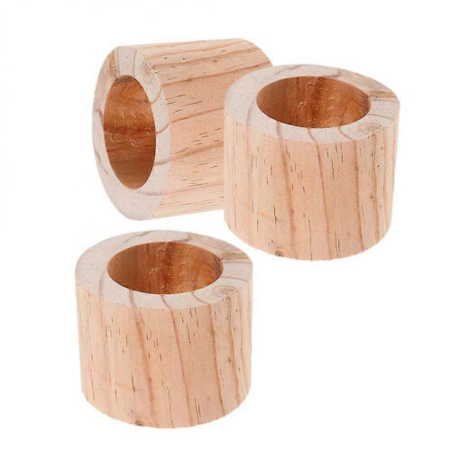 Wooden Flower Pot Balcony Decor Round Shape Khaki 3Pack 2