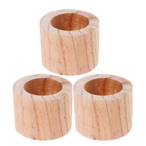 Wooden Flower Pot Balcony Decor Round Shape Khaki 3Pack 1