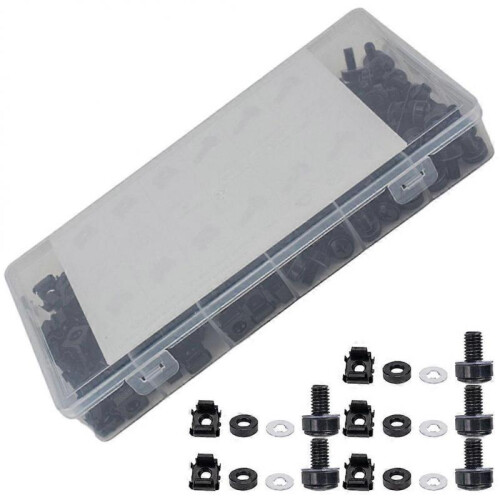 Metal Screws and Nuts Server Rack Assembly Carbon Steel Square Hole Hardware Assembly 100Pcs