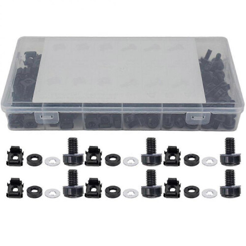 Metal Screws and Nuts Server Rack Assembly Carbon Steel Square Hole Hardware Assembly 100Pcs 2