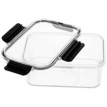 Refrigerator Organizer Box Fridge Accessories Food Canisters with Lids Airtight Grey Color 19.40X13.80X7.50CM 1Pack