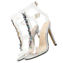 Wedding Heels High-heeled Sandals Non-slip Wear-resistant Silver 1 Pair