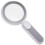 Reading Magnifier with Light Handheld Magnifying Glass Low Vision Users 24x12CM Light Grey Usb Rechargeable 1Set 1