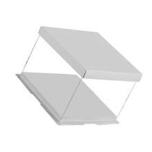 Square Cake Box Transparent Middle Part Colored Top and Bottom for Families Guests 14 Inch White 1Pcs