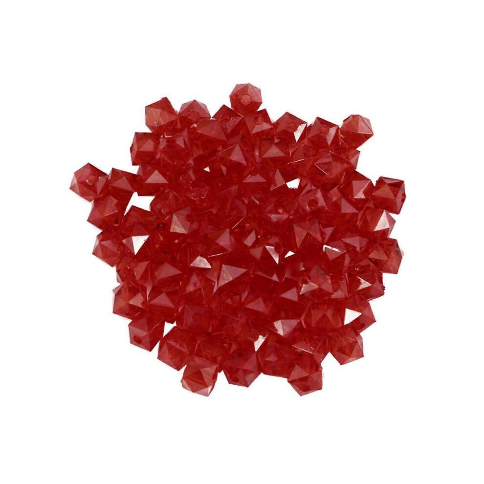 Cubic Beads Square Acrylic Jewelry Accessories for Necklace Making Red 1.00X1.00X0.80CM 950Pcs