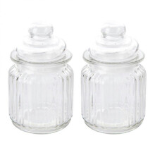 Sealed Can Thicken Food Grade Glass Storage Jars for Tea Coffee Bean Dried Fruit 230ml Dust-Proof 2Set
