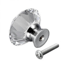 Crystal Drawer Pull Zinc Alloy Round Faceted Furniture Upgrade Door Cupboard Cabinet Chest Dresser Home Decoration 10Pcs