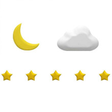Childrens Room Wall Sticker Set Anti-Collision Self-Adhesive Protective Cushion Moon Shape 1Set