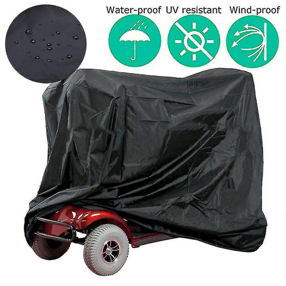 Black (As Show, One Size) Mobility Scooter Storage Rain Cover Protector Waterproof Dustproof(170 X 61 X 117Cm)