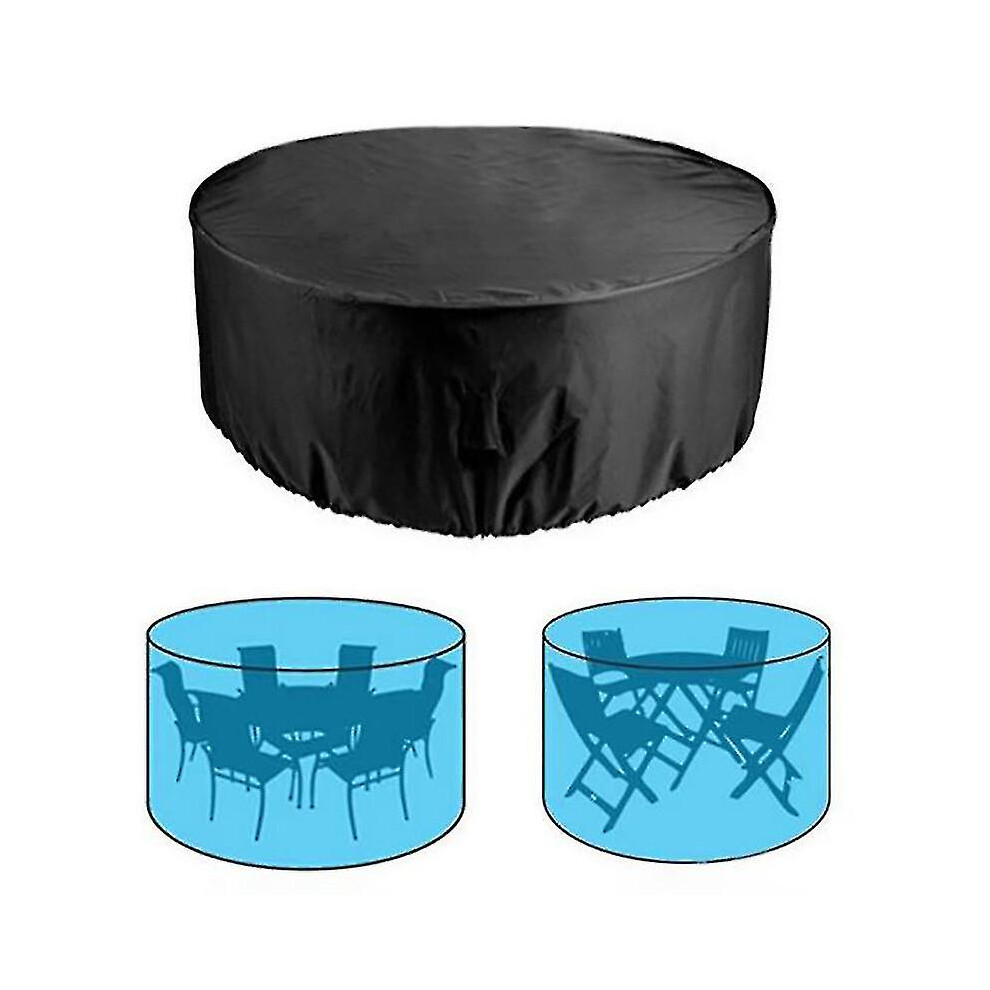 (As show, One size) Waterproof Round Table Cover Patio Furniture Covers Heavy Duty Cover Tough Canvas Uv Resistant 185*110cm-image-OPC-PHNDQPV-NEW