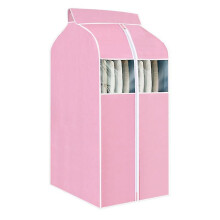 (As show, One size) Hanging Garment Bag Garment Bag Organizer Storage With Clear Pvc Windows Garment Rack Cover Dustproofpink 60*48*100