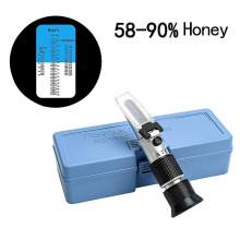 (As show, One size) Honey Refractometer For Honey Moisture, Brix And Baume, 3-in-1 Use, 58-90% Brix Range Honey Moisture Tester
