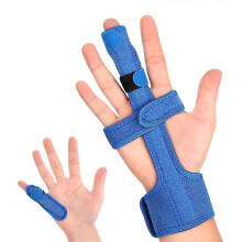 (As show, One size) Finger Splint Support With Wrist Brace, Adjustable Trigger Finger Straightener For Index, Pinky, Ring, Middle Finger Of Left Right Hand, Knuckle Prote