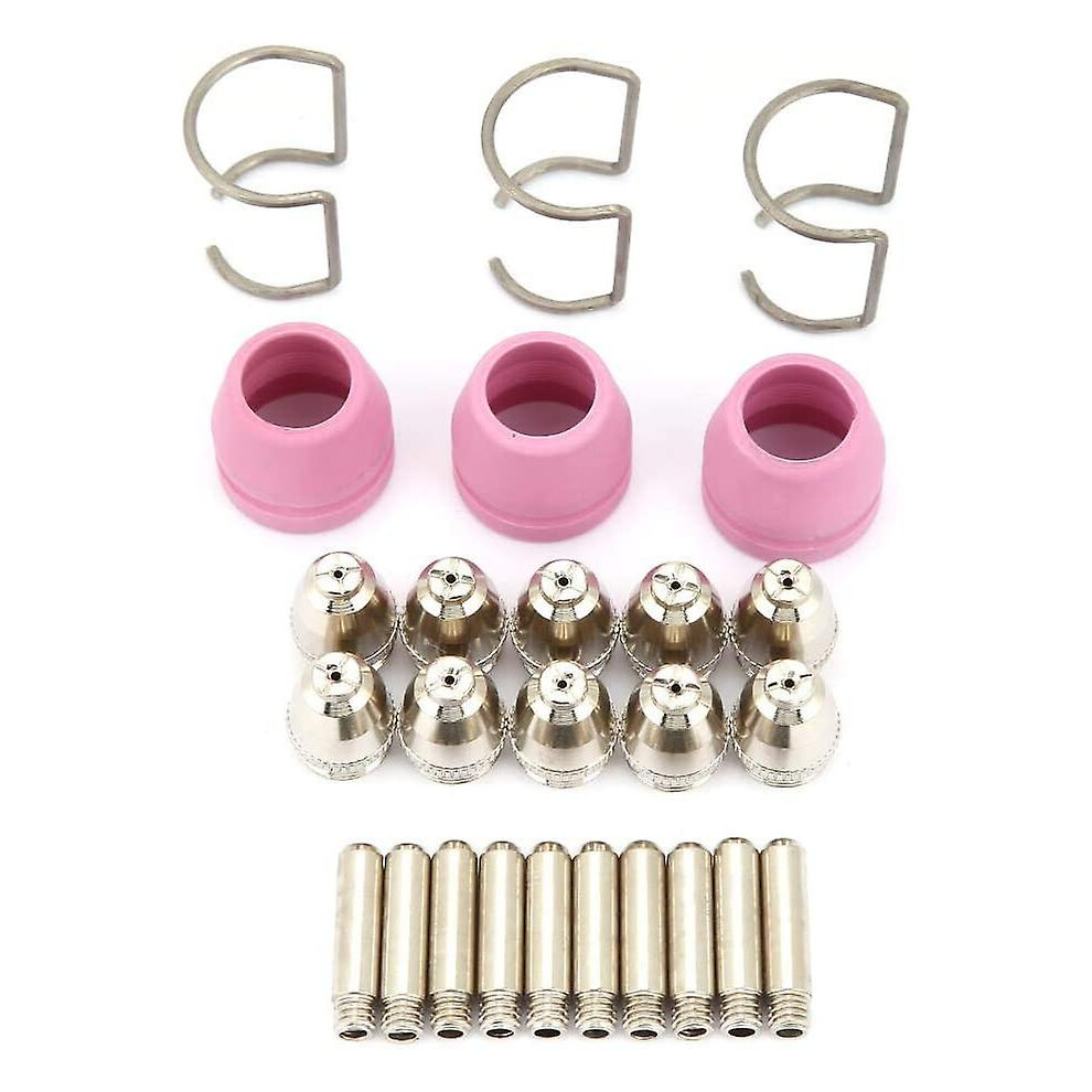 (As Show, One Size) 26Pc/Set Electrode Nozzle Kit Ag60 Sg55 Torch Electrode Nozzle Plasma Cutter Electrode Consumables 4704245231354