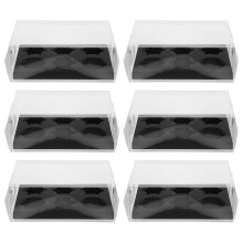 Dessert Cake Containers Assorted Color Portable Storage Holder for Cake Shops 26.8X18.2X10cm 6Pcs