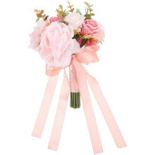 Bridal Bouquets for Wedding Simulation Rose Bouquet Home Decor Pink 25.00X16.00X15.00CM Color 1Pcs