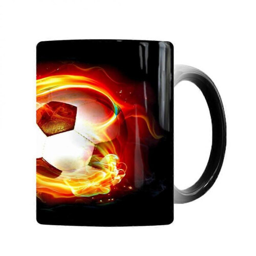 Novelty Coffee Cup Ceramic Heat Sensitive Mug for Coffee Time Round 1Pack