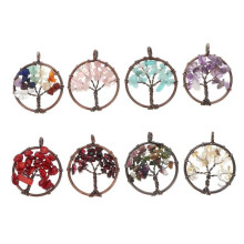 Pendants for Jewelry Making Life Tree Pendant Gemstone Crystal Jewelry Charms Craft Enthusiasts DIY Projects 8Pcs